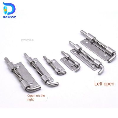 【LZ】♟✼  1pc  Silver Spring Loaded Metal Security Barrel Bolt Latch Tone Spring Latches Door Cabinet Hinges Hardware