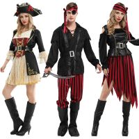 Halloween Cosplay Costumes Pirates Captain Caribbean Jack Pirate Medieval Fancy Carnival Christmas Party Dress No Weapon