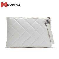 MOJOYCE Vintage Lattice Solid Color Envelope Bag Women Evening PU Leather Wristlet Bags