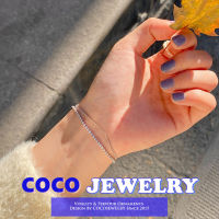 COCOJEWELRY สไตล์เกาหลีสองชั้นแฟลชสร้อยข้อมือเพชรหญิงฤดูร้อน Ins ซอกออกแบบแฟชั่นที่เรียบง่ายลมเย็นสร้อยข้อมือ