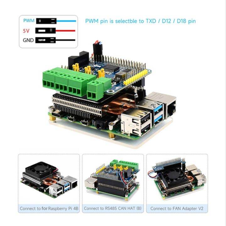 pwm-tower-cooling-fan-for-raspberry-pi-3b-3b-4b-pwm-speed-regulating-cooling-thermal-cooling-device-with-thermal-pad