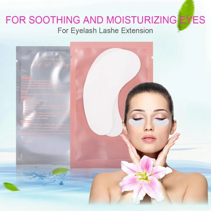 【ราคาถูกสุด】50 คู่/เซ็ต 5 สี Eye Gel Patch 2 ประเภทตัวต่อขนตา Hydrogel