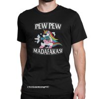 HotFunny Pew Pew Madafakas Men S Tops T เสื้อ Unicorn Humor Tee เสื้อ Harajuku รอบคอเสื้อยืดผ้าฝ้ายเสื้อผ้า