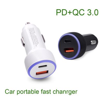 【Popular choice】 1ชิ้น Type C รถ Chager USB C อะแดปเตอร์ยานพาหนะชาร์จอย่างรวดเร็วหลายแรงดันไฟฟ้า QC 3.0ด่วนชาร์จ PD ชาร์จสมาร์ทกับกลางคืน