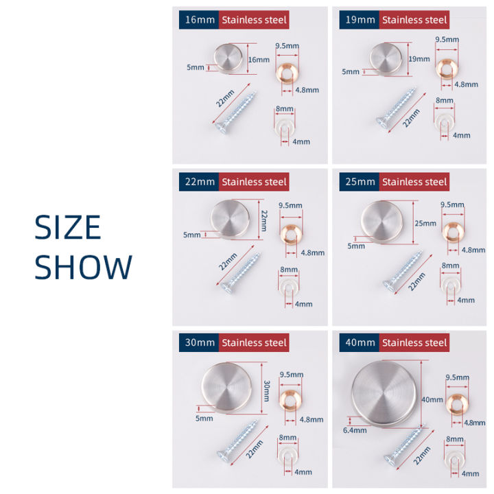 jie-yuan-betoci-สกรูยึดกระจก4ชิ้น-สกรูยึดกระจกสำหรับโฆษณาทำจากสเตนเลสสตีลฝาครอบตกแต่ง