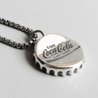 Wannee Retro Fashion Pendant Disco Male Female Personality Necklace Coke Bottle Cap Niche Ins Punk Hip Hop Necklace