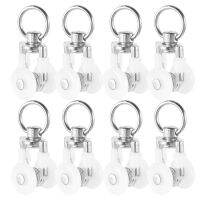 ❀ 20 Pcs Curtain Track Pulley Runner Ceiling Two Wheels Roller Carrier Stainless Steel Tinsel