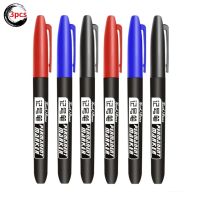 3 pcs/Set Permanent Marker Pen 1.5mm Round Toe Black Blue Red Oily Manga Art Marker Pens Student School Office Stationery