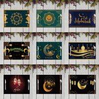 MEMORI 32x42cm ผ้าลินินลินิน กันน้ำกันน้ำได้ ของขวัญ Al-fitr ของตกแต่งบ้าน Eid Mubarak แผ่นรองจาน แผ่นรองโต๊ะ ของตกแต่งเดือนรอมฎอนคารีม