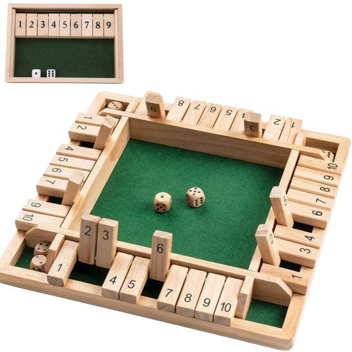 24 Player Wooden Math Flaps & Dice Board Box Game Cognitive Thinking