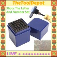 TheToolDepot ชุดเจาะตราประทับตัวเลขตัวอักษรเหล็กขนาด5มม. 36ชิ้นชุดงานฝีมือโลหะ