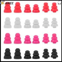 AIMEE 6pcs หมวก หูฟัง ทดแทน ซิลิโคน Eartips ที่ครอบหูฟัง สามชั้น หูฟัง