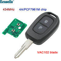 New Remote key 2 button 434MHZ with 4A PCF7961M chip HITAG AES Chip for Renault Sandero Dacia Logan Lodgy Dokker Duster 2016