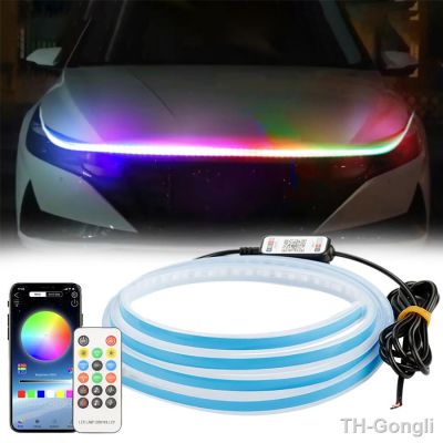 【hot】卐◇♤  Car Hood Strip With Turn DRL Lights Headlight