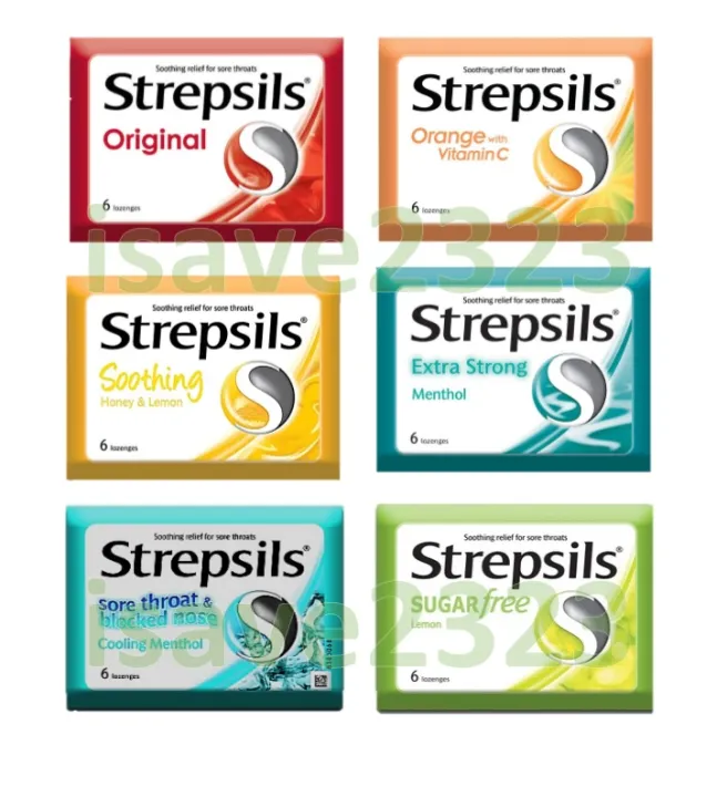 Strepsil Sore Throat Lozenges (6 Iozengs/Pack) Original, Orange, Soothing, Cooling Menthol