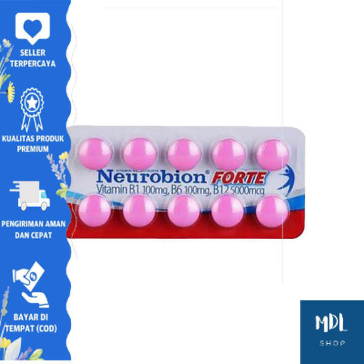 Neurobion Forte Tablet A,B1,B2,B5,B6,B12,C,D2,E/ Vitamin B1,Vitamin ...