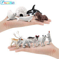 ?THINKMAX-Ready Stock? 10ชิ้น/ถุง Arctic สัตว์รุ่น Polar Animal Action Figures Miniature ของเล่นเด็กน่ารัก Ornaments