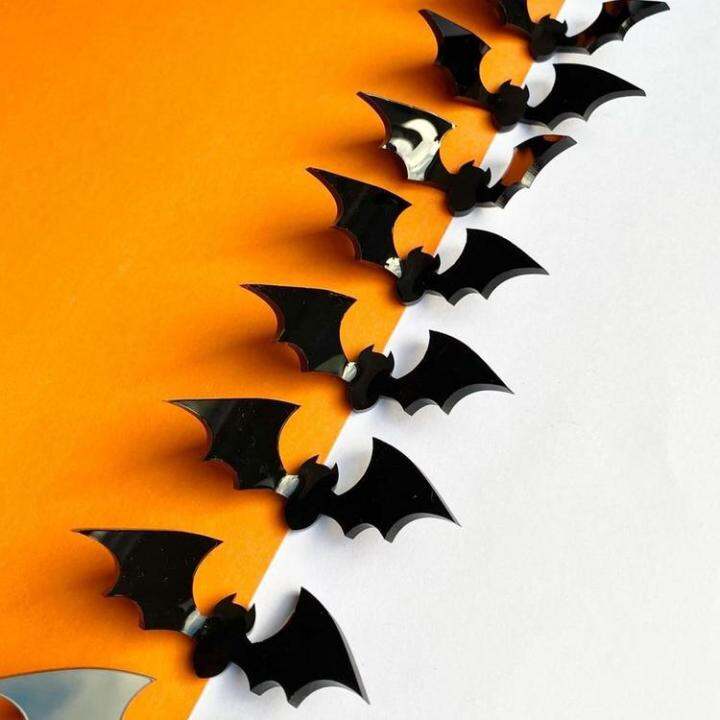 bat-cupcake-topper-6pcs-realistic-3d-black-bat-cupcake-picks-reusable-diy-cake-insert-topper-happy-halloween-props-for-halloween-theme-baby-shower-excitement