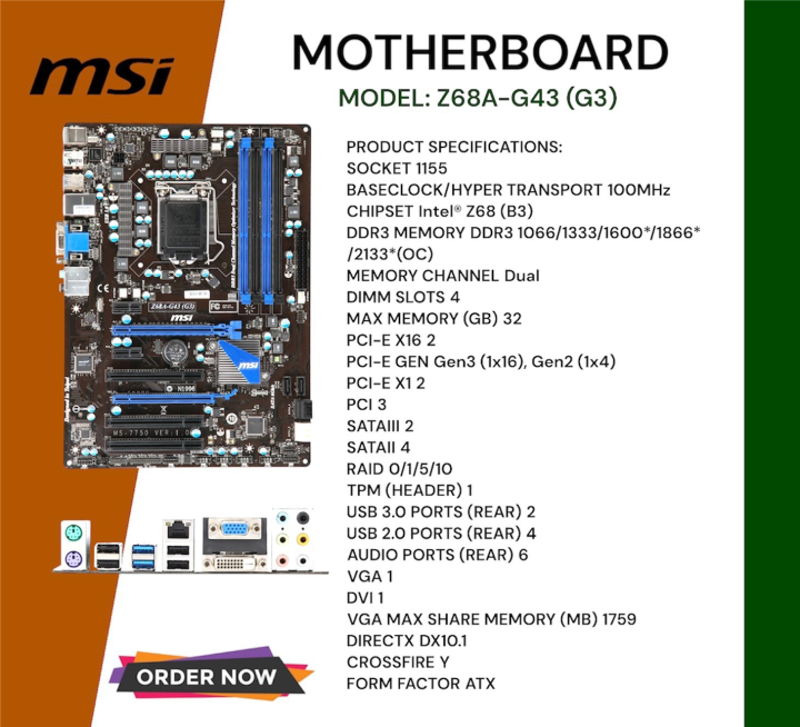 MSI MOTHERBOARD ZSERIES SOCKET 1150/1151 (PRELOVED) Lazada PH