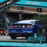 แต่งรถสำหรับ Ford Mustang ไฟท้าย S 2015-2019หลอดไฟ LED สัญญาณไดนามิกไฟท้าย DRL เบรคย้อนกลับรถยนต์ Accessoriesfdhgf