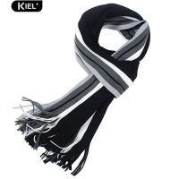 Kiel Mens Classic Acrylic Shawl Winter Warm Long Fringe Striped Tassel Scarf