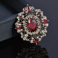 【YF】 SINLEERY Gothic Oval Big Stone Brooches Pins Jewelry Accessories XZ144