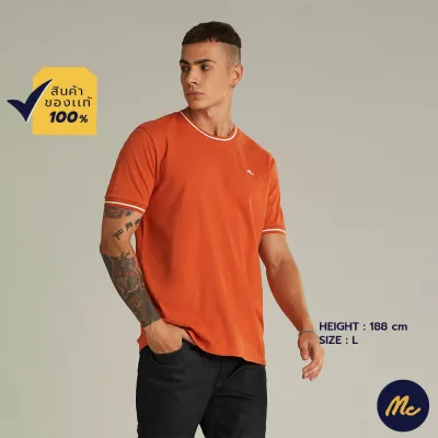 Mc Jeans เสื้อยืดแขนสั้นผู้ชาย คอกลม สีส้ม MTSZ949