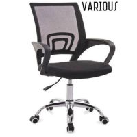 (Ready stock) Mesh Office Chair with Ergonomic Design &amp; Chrome Leg Kerusi Pejabat Black