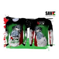 Fearless nation, fighting for freedom, supporting Palestine in designing long sleeves