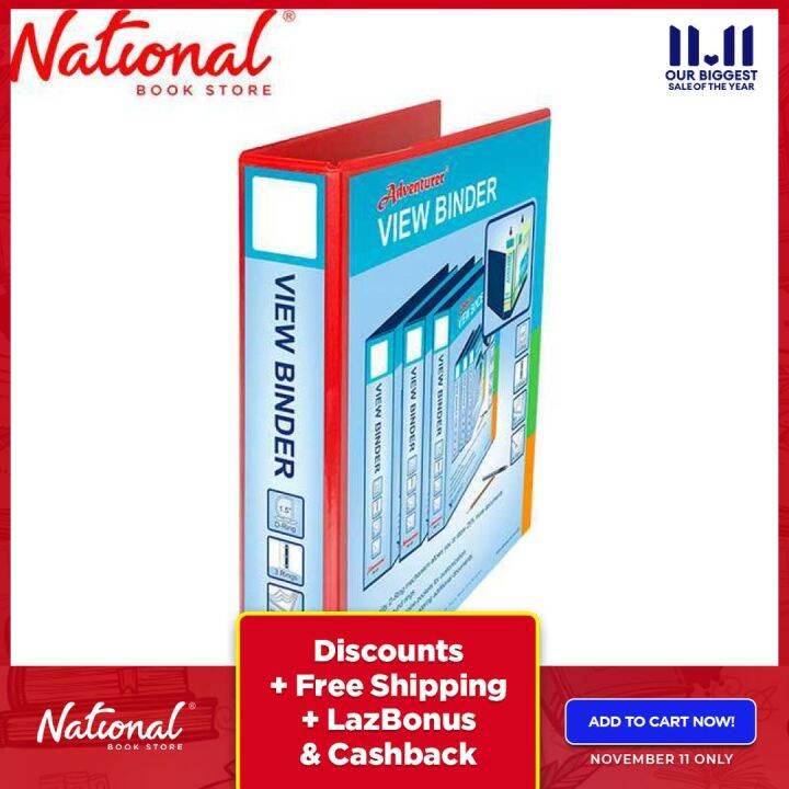 Adventurer Ring Binder 3Ring Vb315A4 A4 1.5 Inches DType Red Office