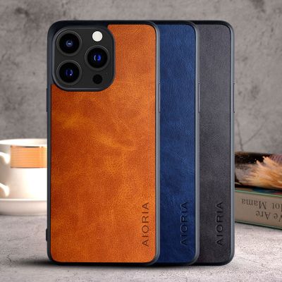 「Enjoy electronic」 Case for iPhone 14 13 12 11 Pro Max Plus Mini coque Luxury Vintage leather cover Phone funda for iphone 14 pro max case capa
