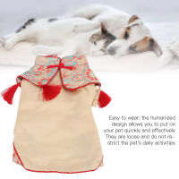 Dog Cheongsam Satin Dress Dog Tang Suit Cotton for Dog for Cat for Puppy