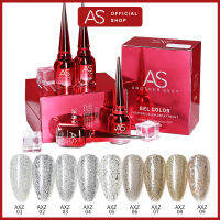 ยาทาเล็บเจล สีเจล AS 15ml. AXZ Collection ยาทาเล็บสีเจล สียาทาเล็บเจล สีกากเพชร กริตเตอร์ Diamond Glitter เอเอส สีเล็บเจล ของแท้  ยกเซต แถมชาร์ตสี [AS OFFICIAL]