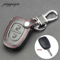 【cw】 jingyuqin 2 Button Remote Key Fob Leather Case For Vivaro Movano Renault Traffic Kangoo For NISSAN Opel Car Key Protect Holder