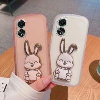 เคสใส่โทรศัพท์ OPPO A38 A78 A98 A58 4G 5G 2023ชุบแฟชั่นใหม่แผ่นหูกระต่ายแบบดึงเคสนิ่ม OppoA58 OppoA98 NFC