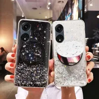 เคสมือถือสำหรับ OPPO A98 A78 ฝาหลัง ประกายดวงจันทร์กระจกโปร่งใสซิลิโคนนิ่มกันตกสำหรับ OPPO A78 A98เคสใส่โทรศัพท์