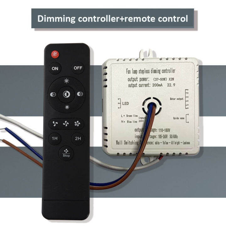 Bedroom Ceiling Fan Light Remote Control Kit Dimmable Controller Driver