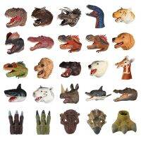 Soft Vinyl Rubber Animal Head Hand Puppet Figure Toys Gloves Model Gift Dinosaur Hand Puppet Toys For Halloween Toys