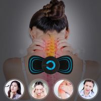 ZZOOI New Gel Pads Neck Massager Portable Mini Electric Neck Massage Relaxation Machine Body Cervical Stimulator Pain Relief Kneading