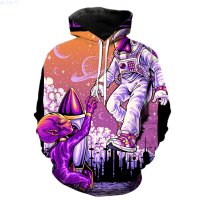 Cartoon Astronaut Mens Hoodies Pullover Cool Fashion Funny 3D Print Oversized Teens 2022 Hot Sale Hip Hop Tops Spring Unisex Size:XS-5XL