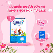 Tã bỉm quần người già siêu thấm, kháng khuẩn Canny Size M 8 miếng gói