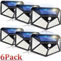 1/2/4/6Pcs 100 LED Solar Wall Lights Outdoor Solar Lamp PIR Motion Sensor Solar Powered Sunlight Street Light for Garden Light Outdoor Lighting