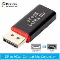 PzzPss DisplayPort DP to HDMI-Compatible Converter 4K*2K 30Hz Video Audio Connector DP2HDMI Adapter Female to Male For HDTV PC Cables