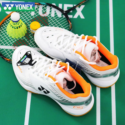 SHB65Z3WEX รองเท้าแบดมินตัน YYonex รองเท้ากีฬารองเท้าผ้าใบลำลองส้มสีขาวสำหรับผู้ชายผู้หญิง Badminton Shoes