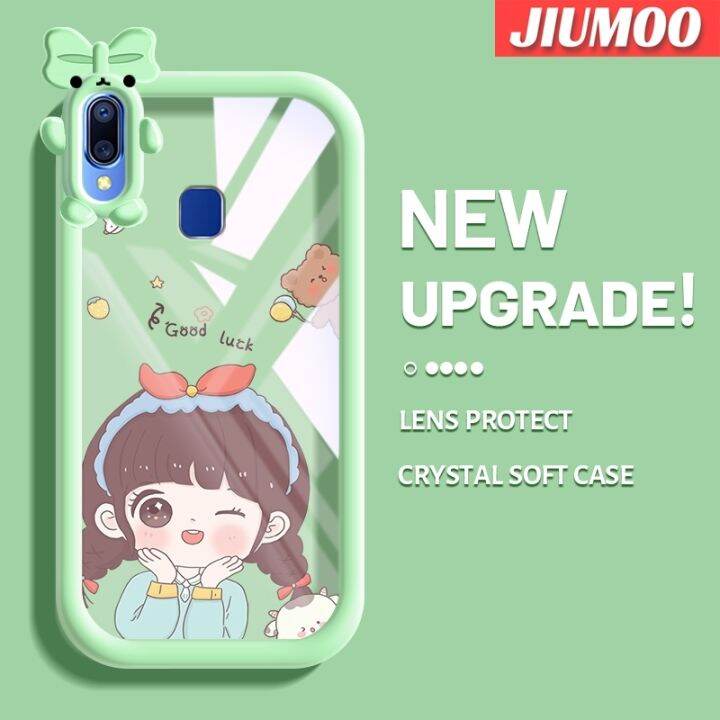 jiumoo-เคสสำหรับ-vivo-y95-y91-y91i-เคสแฟชั่นลายการ์ตูนน่ารักเด็กผู้หญิงสีสันสดใสเคสโทรศัพท์โปร่งใสนิ่มเคสซิลิโคนกันกระแทกป้องกันเลนส์กล้องสัตว์ประหลาดตัวเล็กกรอบใส