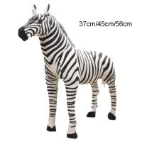 Soft Stuffed Plush Animal Pillow Realistic Zebra for Childrens Birthday Gift