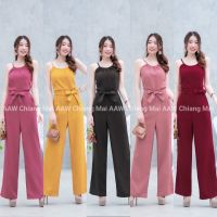 Maya-fashion เสื้อผ้าแฟชั่น Jumpsuit สีชมพู เหลือง ดำ ชมพูเข้ม แดง พร้อมส่ง