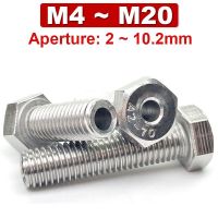 304 Stainless Steel Outer Hexagon Hollow Screw Hollow Bolt Mask Machine Through Hole Screw Lamps M4 M5 M6 M8 M10 M12 M14 M16 M20 Nails Screws Fastener