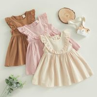 2023-02-23 Lioraitiin 0-4Years Toddler Baby Girl Summer Dress Cute Sleeveless Round Neck Loose Fit Ruffle Dress  by Hs2023