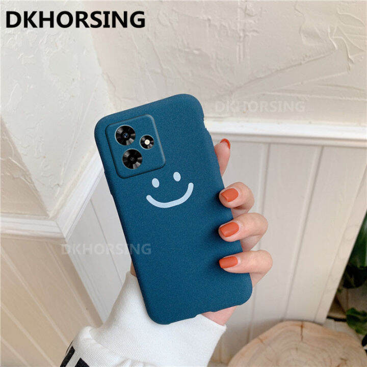 dkhorsing-ผิวสัมผัสที่ปลอกอ่อนสำหรับ-realme-c53ลวดลายรอยยิ้มน่ารักเคสโทรศัพท์เคลือบ2023-realmec53